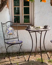 Set of 2 Garden Chairs CORIANO Folding Metal Black_986209