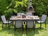 Extending Aluminium Garden Dining Table 184/242 x 90 cm Light Wood and Grey FANES_932348