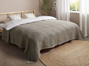 Cotton Bedspread 220 x 240 cm Taupe CHAGYL