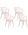 Set of 4 Dining Chairs MORILL Pastel Pink