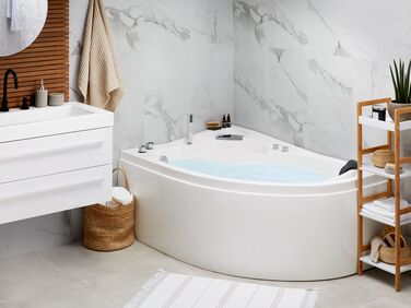 Right Hand Whirlpool Corner Bath with LED 1500 x 1000 mm White NEIVA
