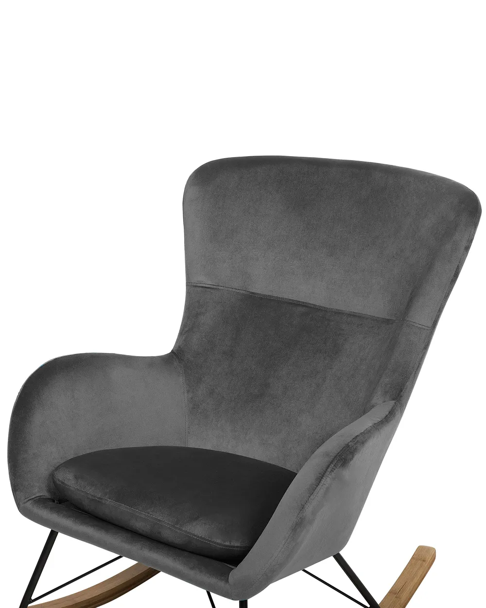Poltrona a dondolo ELLAN Velluto Grigio scuro_745372