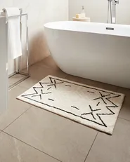 Bath Mat UNTLA Light Beige 60 x 90 cm Cotton_1025894