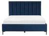 Zamatová posteľ s úložným priestorom 160 x 200 cm modrá SEZANNE_799937