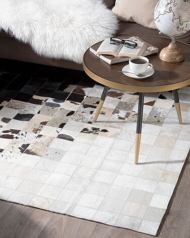 Cowhide Area Rug 140 x 200 cm Black and White KEMAH