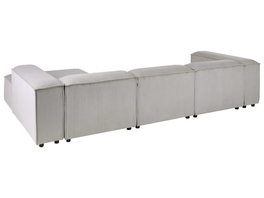 Modular Corner Sofa 4 Seater ARDAL Corduroy Taupe Left Hand_1011097