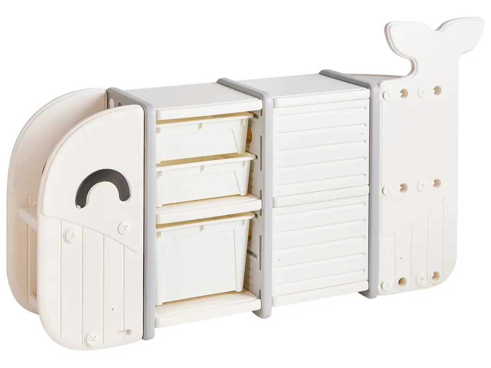 Toy Storage Organiser WHALAN Whale 83 cm Beige_1120834