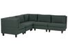 5 Seater Right Hand Modular Fabric Corner Sofa Dark Green UNSTAD_925490