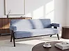 Sofa 2-Sitzer TAMRE Chenillegewebe Hellblau / Dunkelbraun