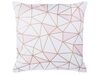 Coussin 45 x 45 cm motif triangulaire rose CLARKIA_714459