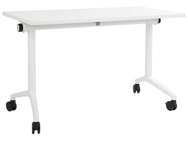Folding Office Desk with Casters 120 x 60 cm White CAVI