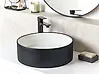 Countertop Basin TEBAR ⌀ 400 mm Ceramic Black/ White