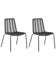 Set di 2 sedie da pranzo TAOS Rattan Nero_1072162
