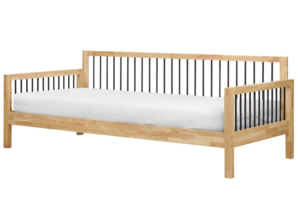 Wooden EU Single Size Daybed Light TRICOT Beliani