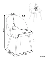 Set of 2 Dining Chairs ONAGA Boucle White_877466
