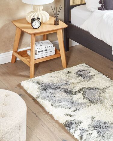 Shaggy Area Rug 80 x 150 cm White and Grey SEVAN