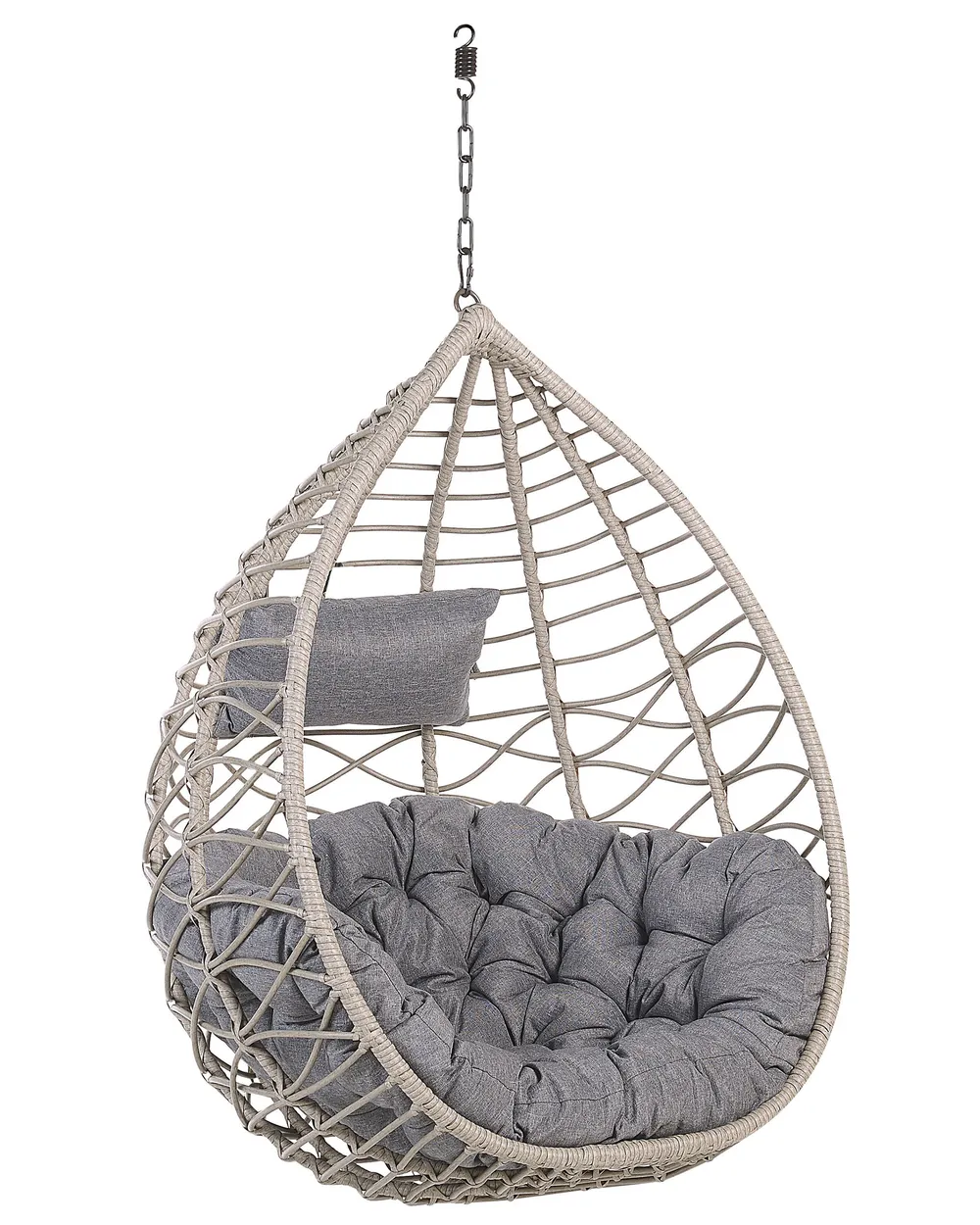 Hanging Chair with Stand ARSITA PE Rattan Grey_763901