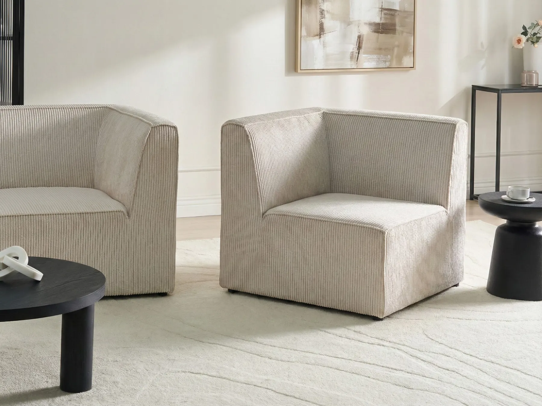 Corner Seat LEMVIG Corduroy Beige Left Hand_1051999