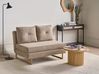 Sofa Bed 2 Seater JERSLEV Fabric Light Brown