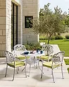 Set of 4 Garden Chairs with Cushions ANCONA Metal Off-White