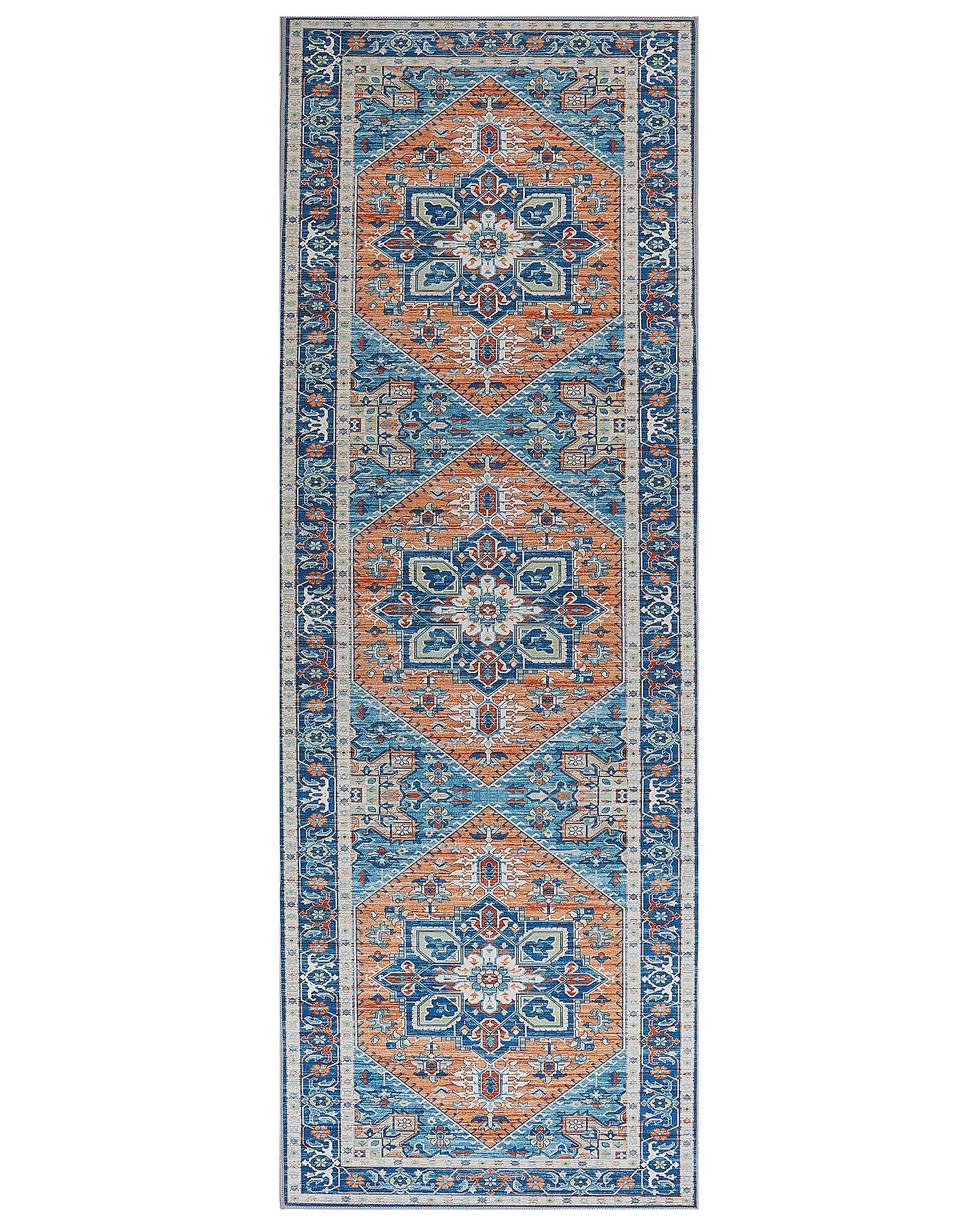 Koberec 70 x 200 cm modrý/oranžový RITAPURAM_831642