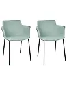 Set of 2 Dining Chairs BELFIELD Fabric Mint Green