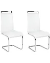 Conjunto de 2 sillas de comedor GREEDIN Piel sintética Blanco