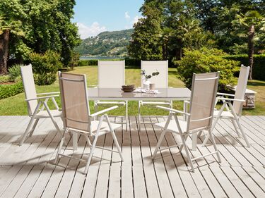 Garden Dining Table 160 x 90 cm Beige CATANIA