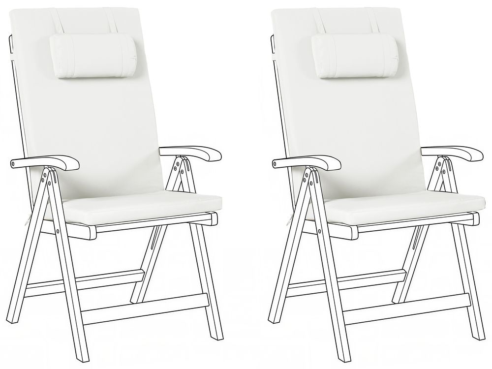 Lot de 2 coussins de jardin JAVA/AMANTEA PREMIUM 50 x 71 cm Blanc cassé