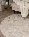 Alfombra de piel de vaca gris/beige claro/dorado ⌀ 140 cm ZEYTIN_742928