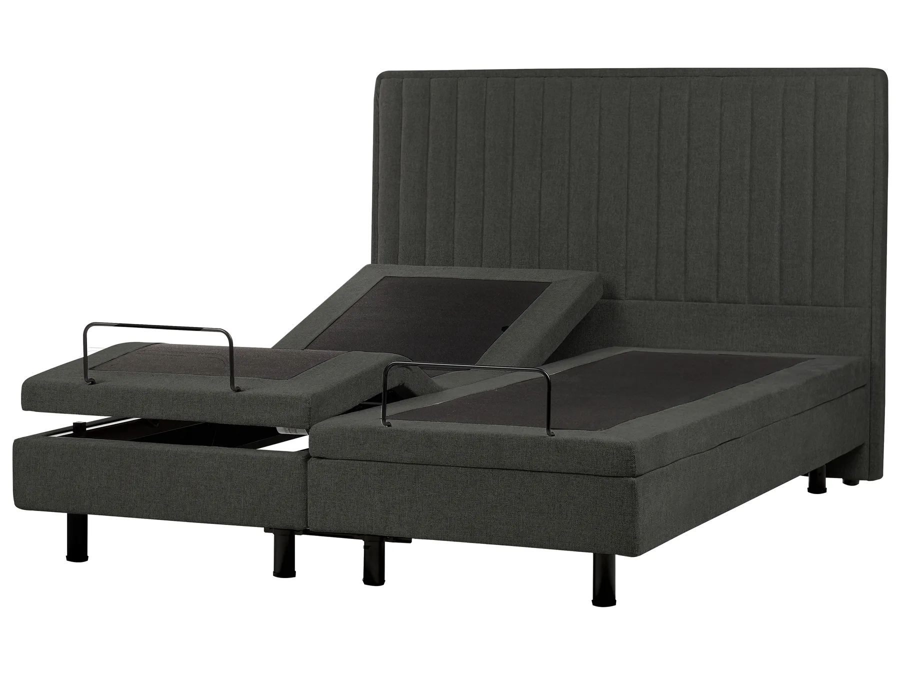 Bett verstellbar Stoff DUKE II 160 x 200 cm Dunkelgrau_987361