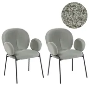 Set di 2 sedie da pranzo ELY Bouclé Verde chiaro_930190