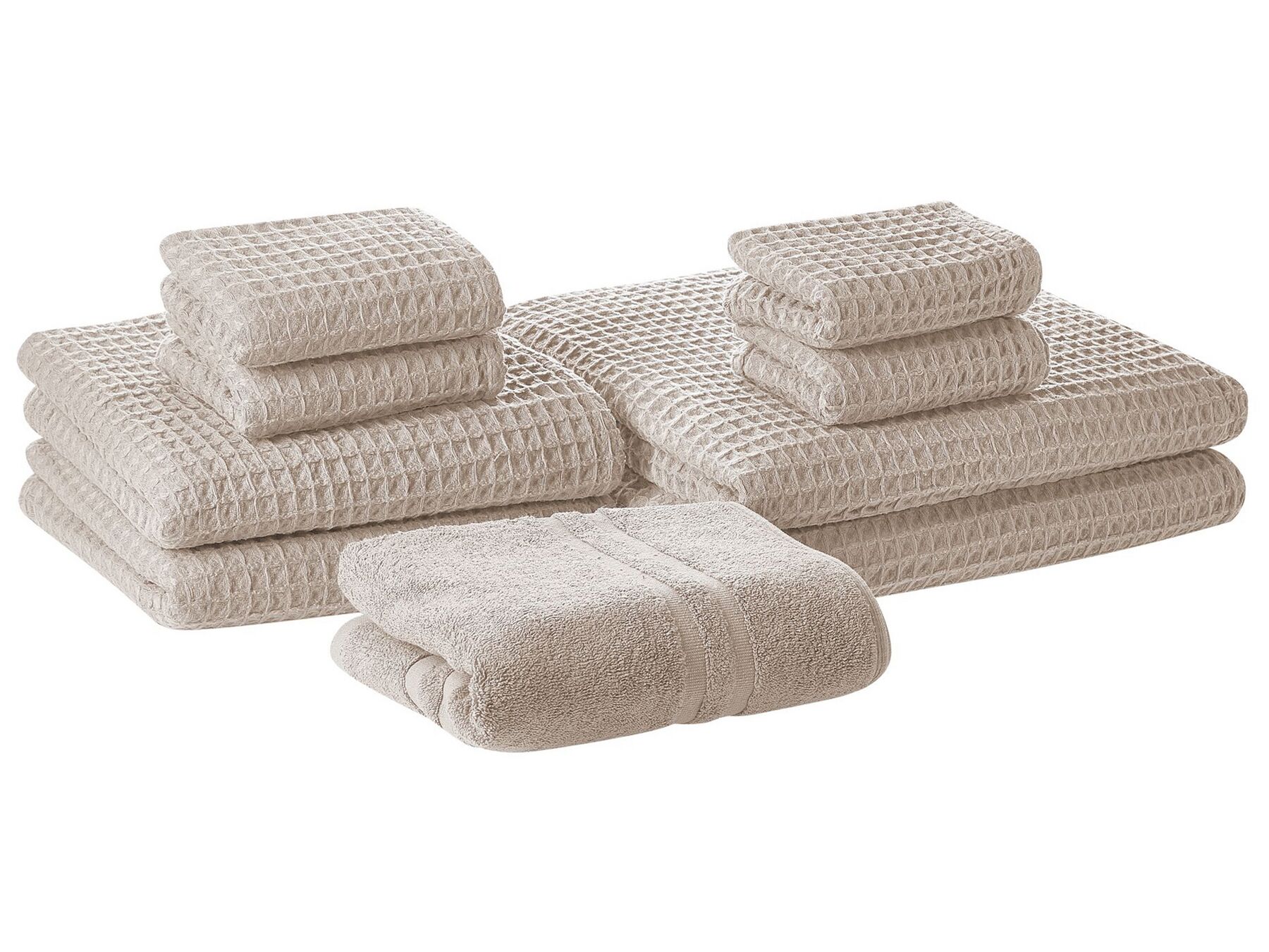 Set di 9 asciugamani in cotone beige AREORA_797681