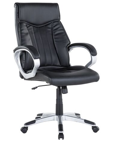 Faux Leather Executive Chair Black TRIUMPH