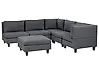 Modular Corner Sofa 5 Seater UNSTAD with Ottoman Fabric Dark Grey Left Hand