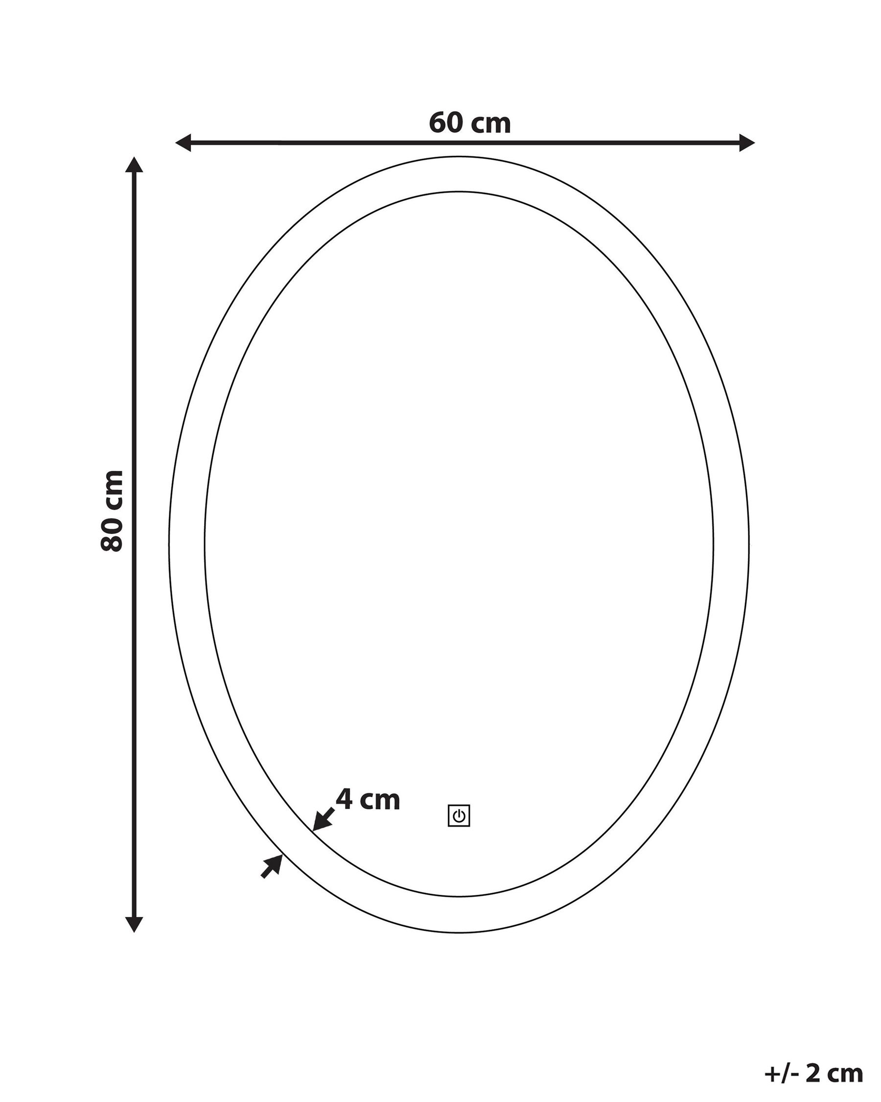 LED Bathroom Mirror VIRIAT 60 cm 80 cm Silver_780806