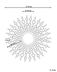 Lustro ścienne BLOIS 70 cm 70 cm Metal Złoty_756819