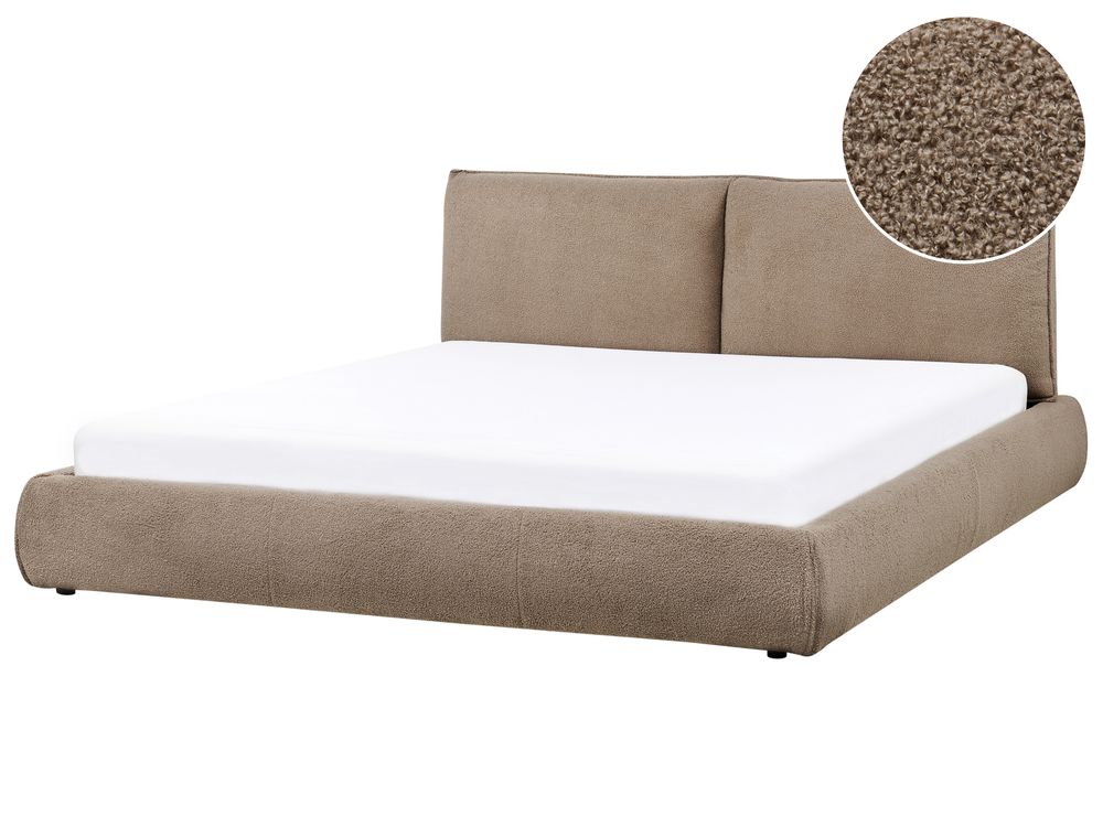 Waterbed Boucle VINAY 180 x 200 cm (EU Super King) Brown