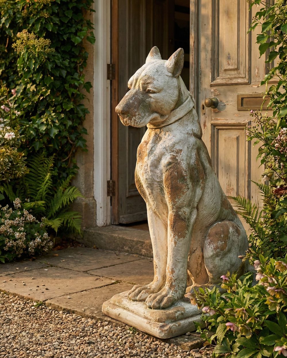 Gartenskulptur CAPALBIO Hund Beige