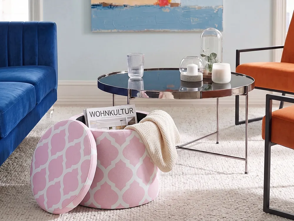 Pouf de rangement TUNICA Coton Rose_1154946