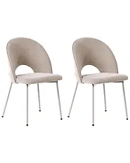Set of 2 Dining Chairs COVELO Velvet Beige_1168818
