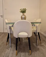 Set di 2 sedie da pranzo MAGALIA Velluto Beige chiaro_897031