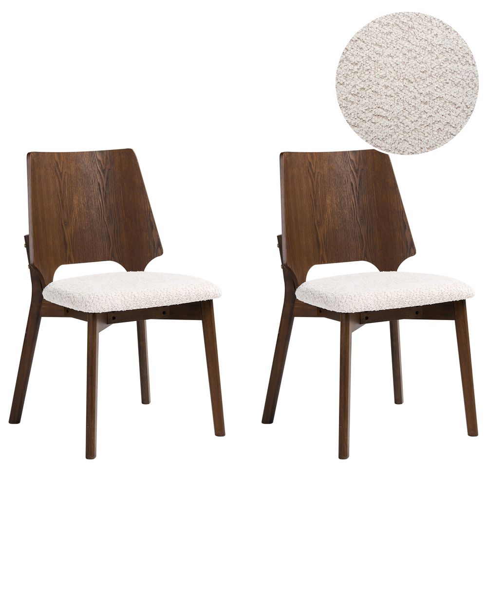 Set van 2 eetkamerstoelen ABEE Bruin/lichtbeige