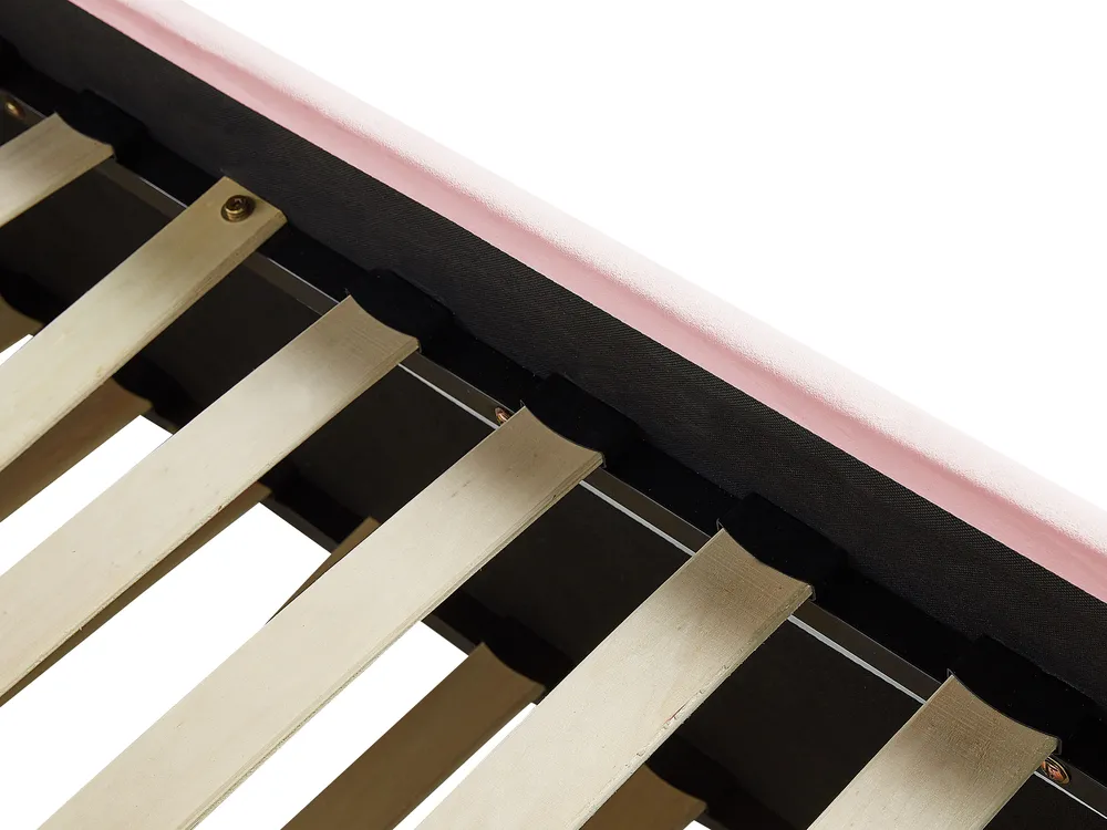 Trundle Bed Velvet TROYES 90 x 200 cm (EU Single) Pastel Pink_837098