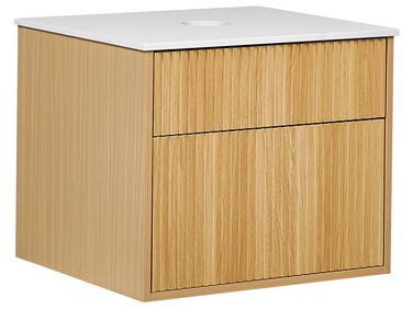 Bathroom Wall Mounted Cabinet 60 x 52 cm Light Wood BEXTI