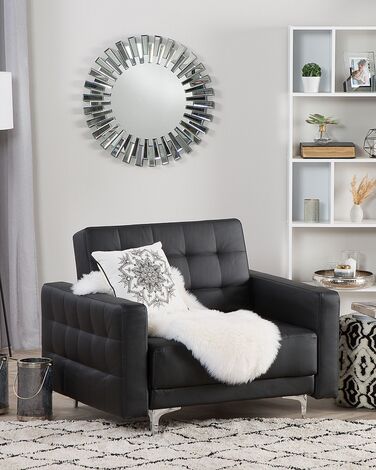 Faux Leather Armchair Black ABERDEEN