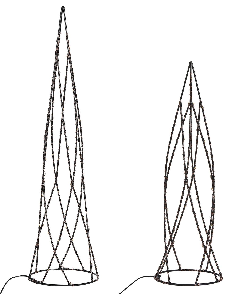 Set van 2 kerstdecoraties LED NEIDEN 52/38 cm Kerstboom Zilver