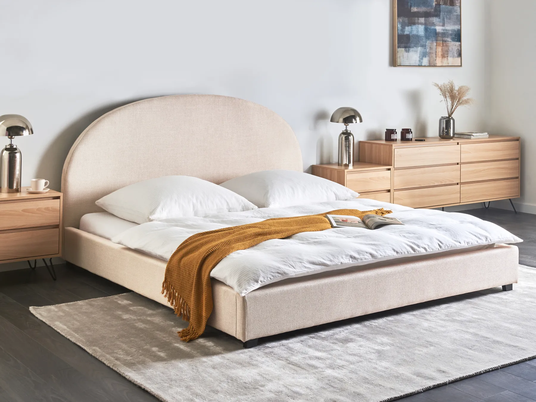 Bed Fabric VAUCLUSE 180 x 200 cm (EU Super King) Light Beige_977565