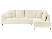 Corner Sofa 4 Seater LUNNER Corduroy Light Beige Left Hand_1023631