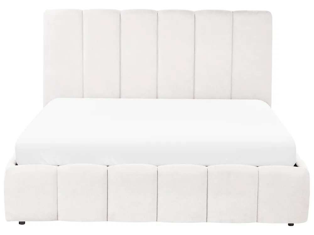 Ottoman Bed VAUVERT Fabric Off-White 160 x 200 cm (EU King Size)_1093317